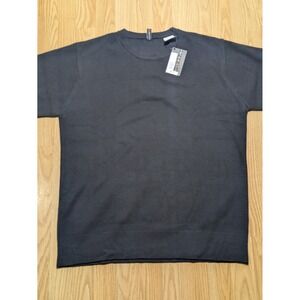 Perry Ellis Mens‎ America Vintage Short Sleeve Knit Sweater Black XXL